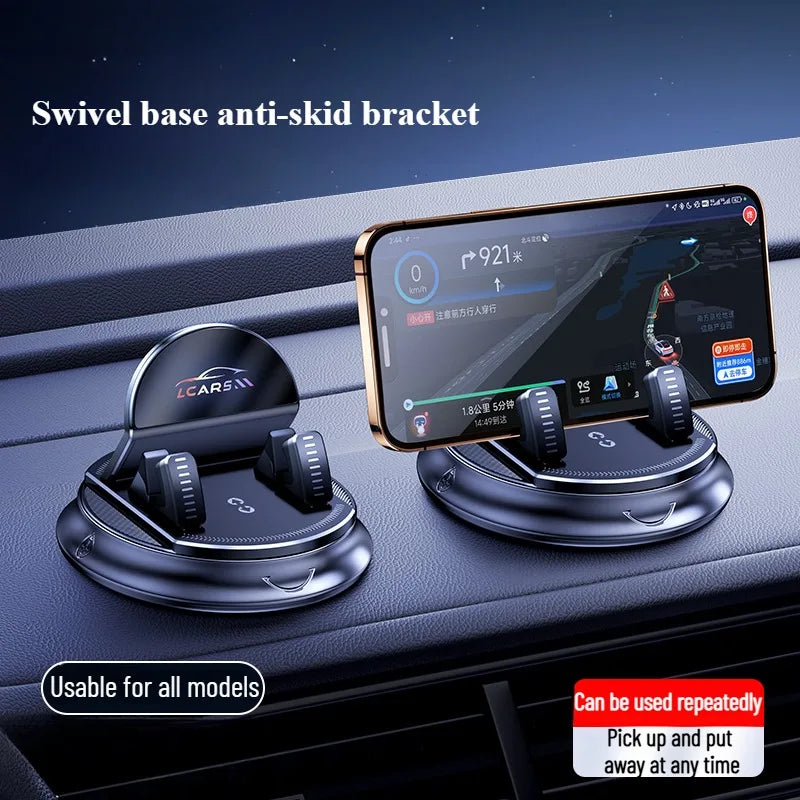 Universal Car Phone Mount – Rotatable Dashboard & Suction Cup Stand