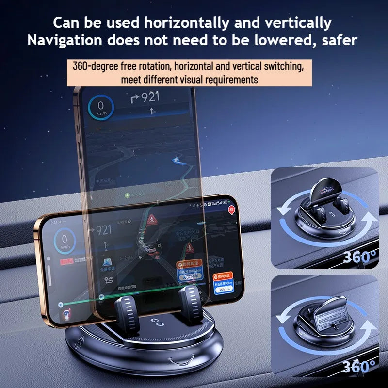 Universal Car Phone Mount – Rotatable Dashboard & Suction Cup Stand